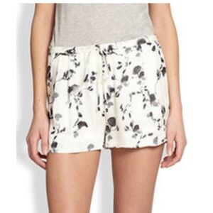 Haute Hippie Floral-Print  Silk Shorts Size Small
